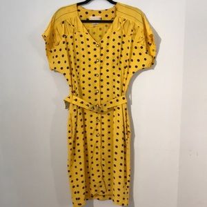 (2 for $40) Vintage yellow polka dot dress